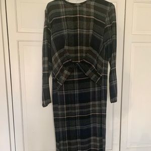 Zara high low top grey plaid